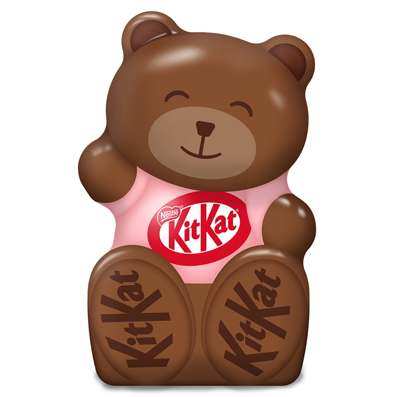 Bear-shaped metallic tin of japanese kitkats to celebrate valentine's day