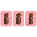 3 kitkat chocolates bears with different messages for valentine's day in Japan